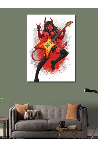 Kanvas Tablo Şeytan Gitarist 100cmx140cm