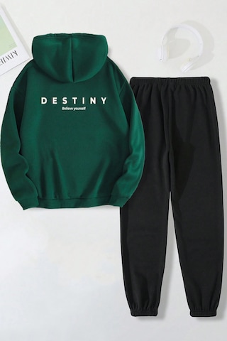 Uyguntarz Unisex Destiny Baskılı Eşofman Takımı Yeşil