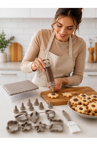 Kurabiye Seti - Kurabiye Yapma Kalıpları - Cookie Set 15 Parça Çok Renkli