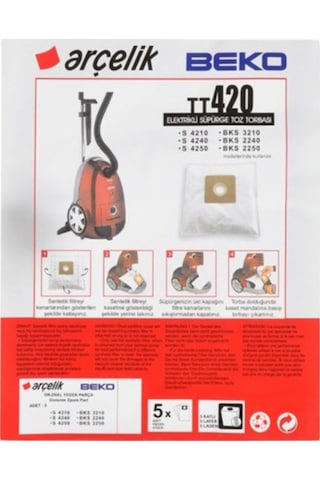 Beko Arçelik Uyumlu S 4240 C Süpürge Toz Torbası Bez 20 Adet