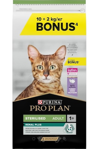 Pro Plan Sterilised Hindili Kuru Kedi Maması 10 Kg +2 Kg Hediye