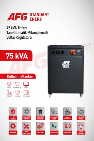 75 Kva Trifaze Tam Otomatik Mikroişlemcili Voltaj Regülatörü