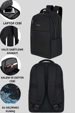 Freedom 15.6" - 16.1" Notebook Bilgisayar Laptop Sırt Çantası, Günlük Sırt Çantası Siyah