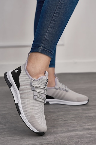 Günlük Unisex Sneaker Nefes Alabilen Triko Bağcıklı Hafif Yürüyüş Esnek Spor Ayakkabı 249 053 Buz - Siyah