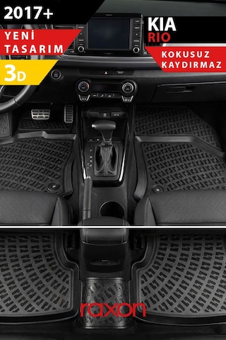 Kia Rio 2017+ 3d Havuzlu Paspas 5 Parça Tam Uyumlu, Su Geçirmez