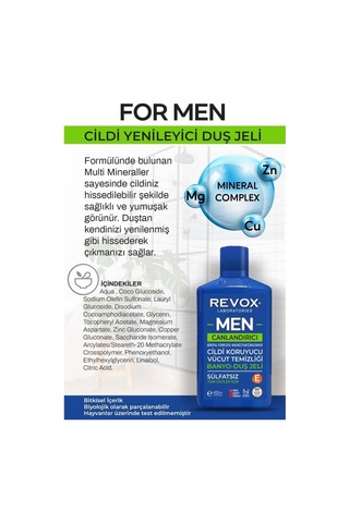 Revox Men Multi Mineral Kompleks Cildi Canlandırıcı Banyo Ve Duş Jeli 400 ML