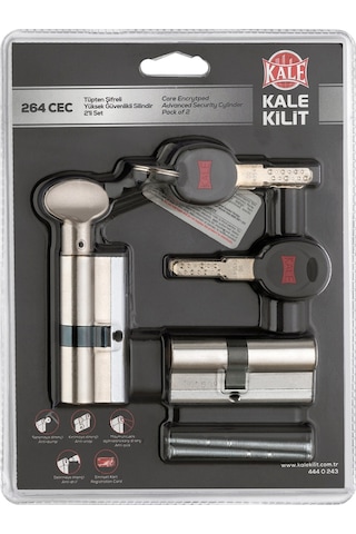 Kale 264 CEC Tüpten Şifreli Yüksek Güvenlikli Silindir 2'li Set