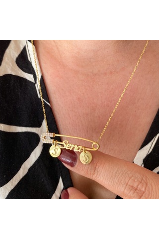 Simurg Jewellery Gümüş İsimli İğne Kolye