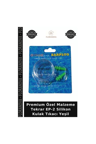 Premium Özel Malzeme Tekrar Ep-2 Silikon Kulak Tıkacı Yeşil