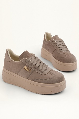Bahrina Kadın Kalın Taban Tokalı Sneaker Vizon