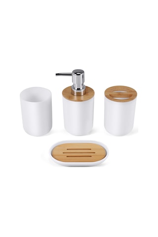 Xurunkeji Banyo Aksesuarları Seti Sabunluk Şişe Bulaşık Tuvalet Diş Fırçası Tutucu Bardak Takımı Beyaz Beyaz