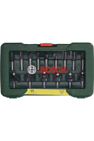 Professional Accessories 15 Parça Freze Seti Ahşap, Frezeler İçin 8 Mm Şaftlı Aksesuar