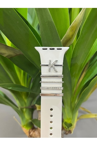 Apple Uyumlu Watch Kordon Aksesuarı Charm Set K Harfi