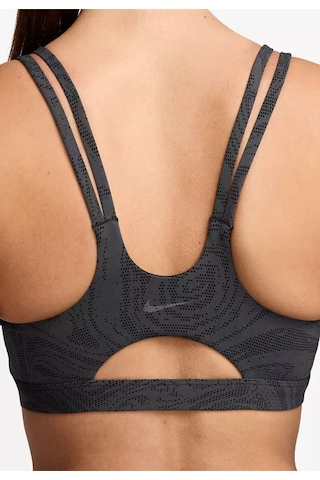 Women's Zenvy Bra Hafif Destekli Pedli Gri-siyah Desenli Kadın Sporcu Sütyeni Siyah
