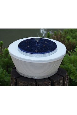 Fabrikam06 Lacivert Sarık, Gri Püskül Sarık ,imam Sarığı,cami,cübbe,takke,sarık,lacivert Imam Sarığı,56 Cm S061 Beyaz - Lacivert Beyaz - Lacivert