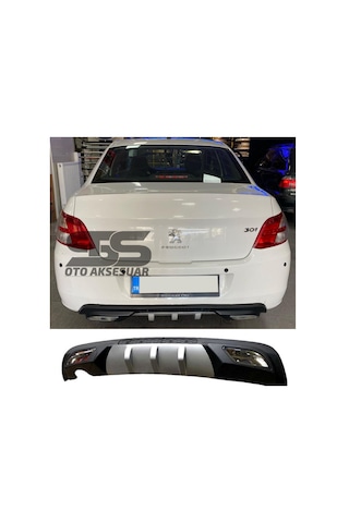 Peugeot 301 Difüzör Arka Tampon Eki 2 Egzoz Çıkışlı Gri