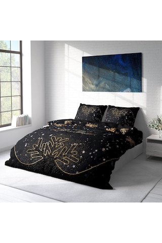 Monohome Yılbaşı Süsü Merry Christmas Çift Kişilik 3D Nevresim Ta (519354419) Siyah