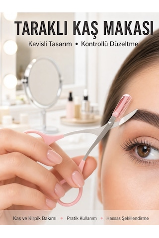 Zenvia Kavisli Kaş Kirpik Düzeltici Bıyık Alma Taraklı Kaş Makası Yüz Bakım Seti Makas Znv2026 12595480