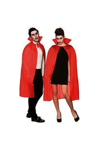 Kırmızı Renk Yakalı Pelerin 120 Cm Çok Renkli