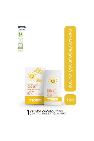 Tto Soft Roll-On Çocuk Güneş Losyonu Spf 50+ – Hassas Ciltler Için Güçlü Koruma 50 Ml