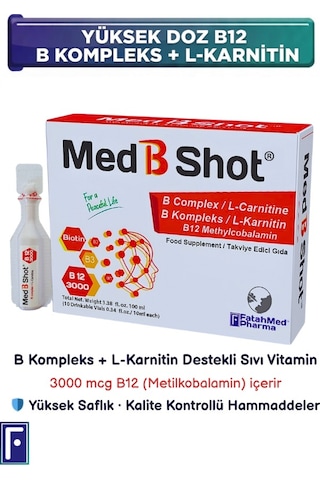 Med B Shot Kompleks B12 Metilkobalamin L-karnitin 10 Flakon
