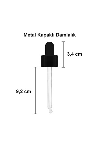 Lexroo 100 Ml Metal Kapaklı Damlalık Dropper Şişesi Serum 100 Cc Cam Şişe 6 Adet Çok Renkli
