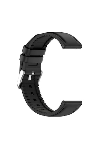 22mm Fs4812 Siyah Hakiki Deri Silikon Kaplama Saat Kordonu Kayışı 46mm Diğer