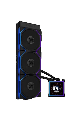 Hydroshift Iı-s Lcd 360tl Argb Sıvı Cpu Soğutucu - 360 Mm Aıo - 3,4 İnç Ips Lcd Kare Ekran - Papatya Zinciri - Düş