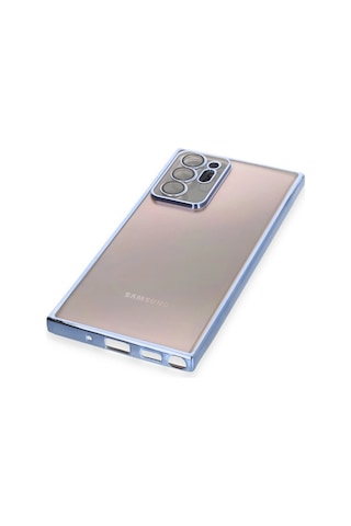 Cosmotex Newface Samsung Galaxy Note 20 Ultra Kılıf Razer Lensli Silikon - Açık Mavi