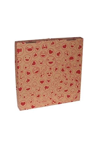 26 CM Emoji Baskılı Pizza Kutusu (26 x 26 x 4)  100 Adet