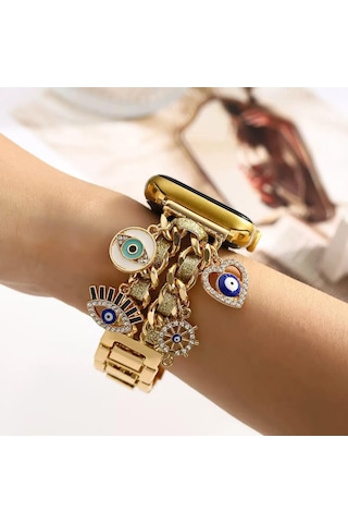 Kadınlar İçin Kalp Ve Anahtar Figürü, Kordon Ayarlanabilir Metal Tasarım Apple Watch 38mm-49-- Arası Ve Ultra/se/10-1 Serili Uyumlu