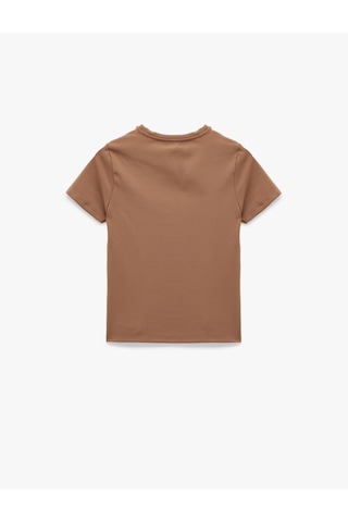 Koton Slim Fit Kısa Kollu Bisiklet Yaka Spor Tişört Vizon 6wak10154nk 02x