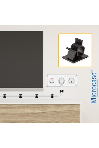 Microcase Kendinden Yapışkanlı Kablo Sabitleyici Ve Düzenleyici Klips Seti 10'lu Al5408 10 SİYAH
