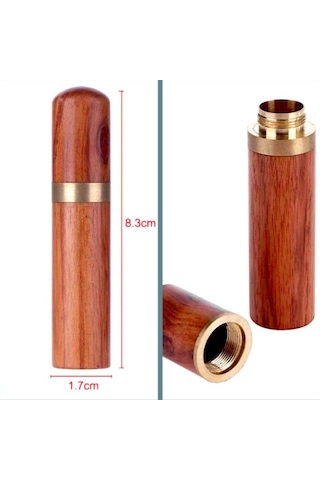 Omeniv Ahşap Pirinç Kutu Kapsül Tüp İlaç İğne Outdoor