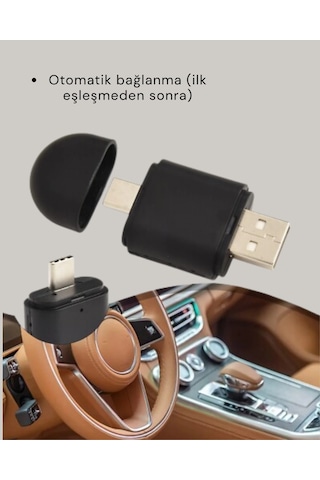 Mey İthalat Kablosuz Carplay Ve Android Auto Adaptörü Usb-a & Type-c Girişli Akıllı Dönüştürücü
