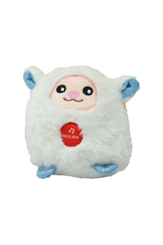 Sevimli Sesli Mini Kuzu Peluş Beyaz 10 Cm - Uyku Ve Oyun Arkadaşı Peluş Oyuncak Beyaz