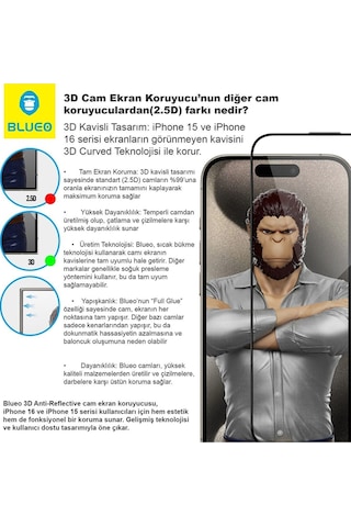 Apple Uyumlu iPhone 17 / 17 Pro Uygulama Aparatlı 3d Kavisli İnce Tam Kaplayan Hd Cam Ekran Koruyucu