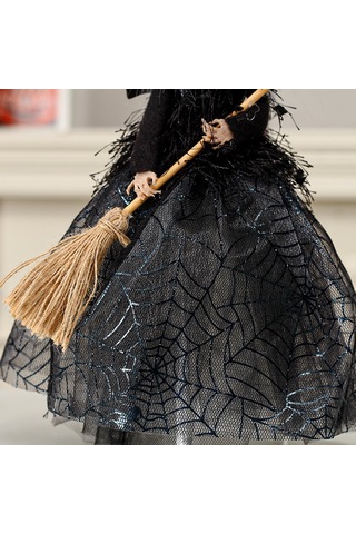 Cadı Bebek Dekorasyonu Büyülü Hayaletsiz Cadı Bebeği Cadılar Bayramı Yeşil