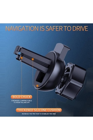 Wondernest Q3 Kızılötesi İndüksiyon Manyetik Araç Şarj Braketi, Mikro Usb + 8 Pin + Usb-c Konnektör Siyah Siyah