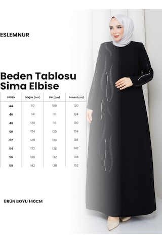 Eslemnur Sima Elbise Büyük Beden Anne Elbisesi Kahverengi