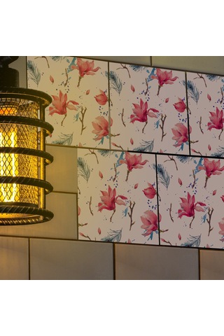 Geekyou 20x20cm Mediterranean Tarzı Pvc Otomatik Yapışkan Duvar Çini Sticker, 10 Adet, Kolay Uygulama Ve Kaldırma, Ev Dekoru İçin Renkli Desenler Diğer