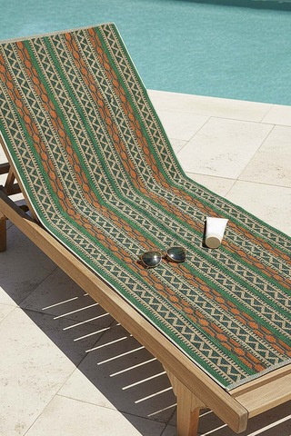 Koyu Yeşil Sahara %100 Pamuklu Plaj Havlusu 70x140 Cm Çok Renkli