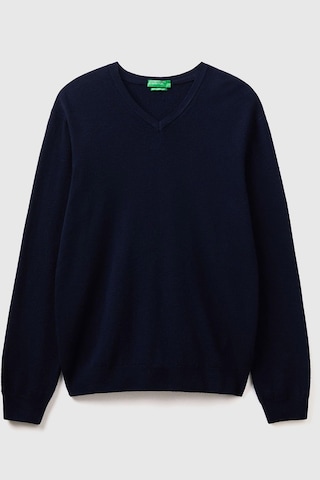 Benetton Erk V Yaka Merino Kazak- Lacivert