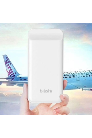 Hızlı Şarj Ve Led Göstergeli 20000 Mah Powerbank Yüksek Kaliteli Güvenli Li-polimer Batarya BEYAZ