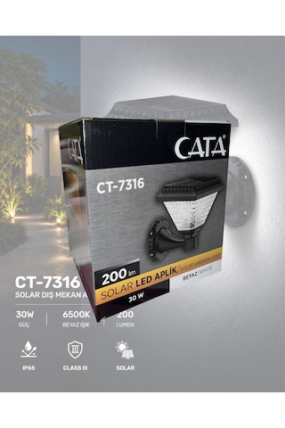 Cata Ct-7316 Solar Led Aplik 30w Beyaz Işık