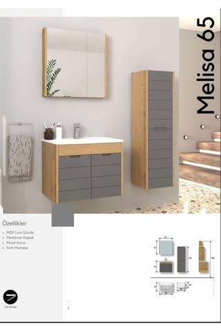 Evros Melisa 65 cm Banyo Dolabı Çok Renkli