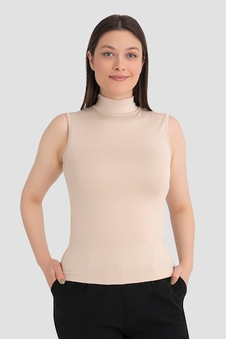 Arma Yıldız Kadın Ten Balıkçı Yaka Kolsuz Body 3'lü Paket Ten