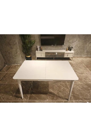 Lima Açılır Mutfak Masası Beyaz 80x130/160 Mat Beyaz