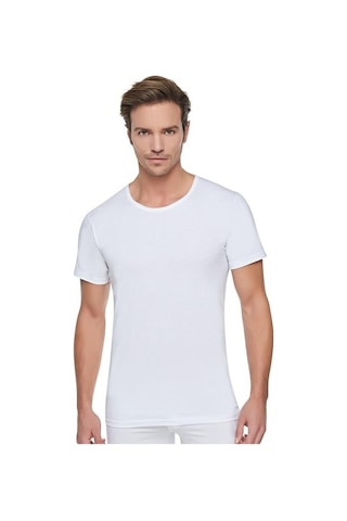 Tutku Ter0103B Penye Bisiklet Yaka Erkek Atlet Fanila 6'Lı Beyaz