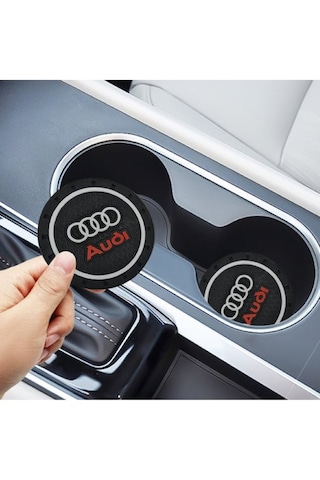 Audi Araba Silikon Bardaklık Altlığı 2 Li Set Logolu Siyah - Kırmızı Audi Araba Silikon Bardaklık Altlığı 2 Li Set Logolu Siyah - Kırmızı